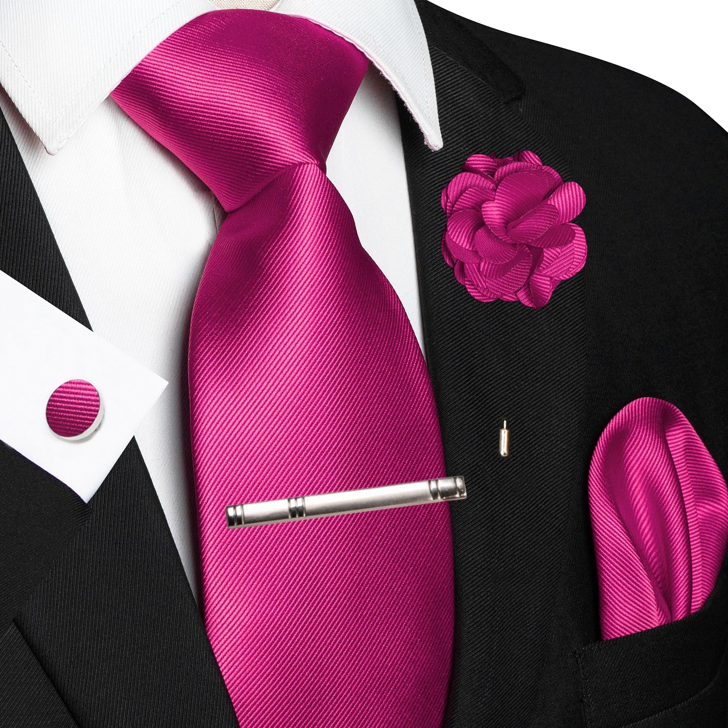 Handky Cufflink Brooch Gift, Elegant Necktie Business For Men