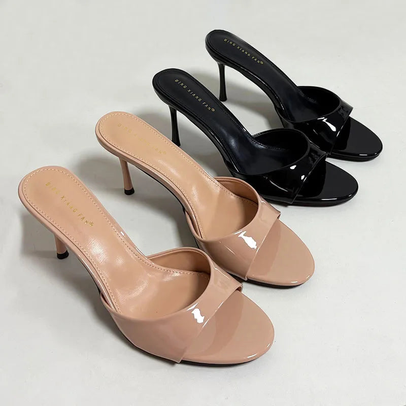 Thin Heeled Female Slides