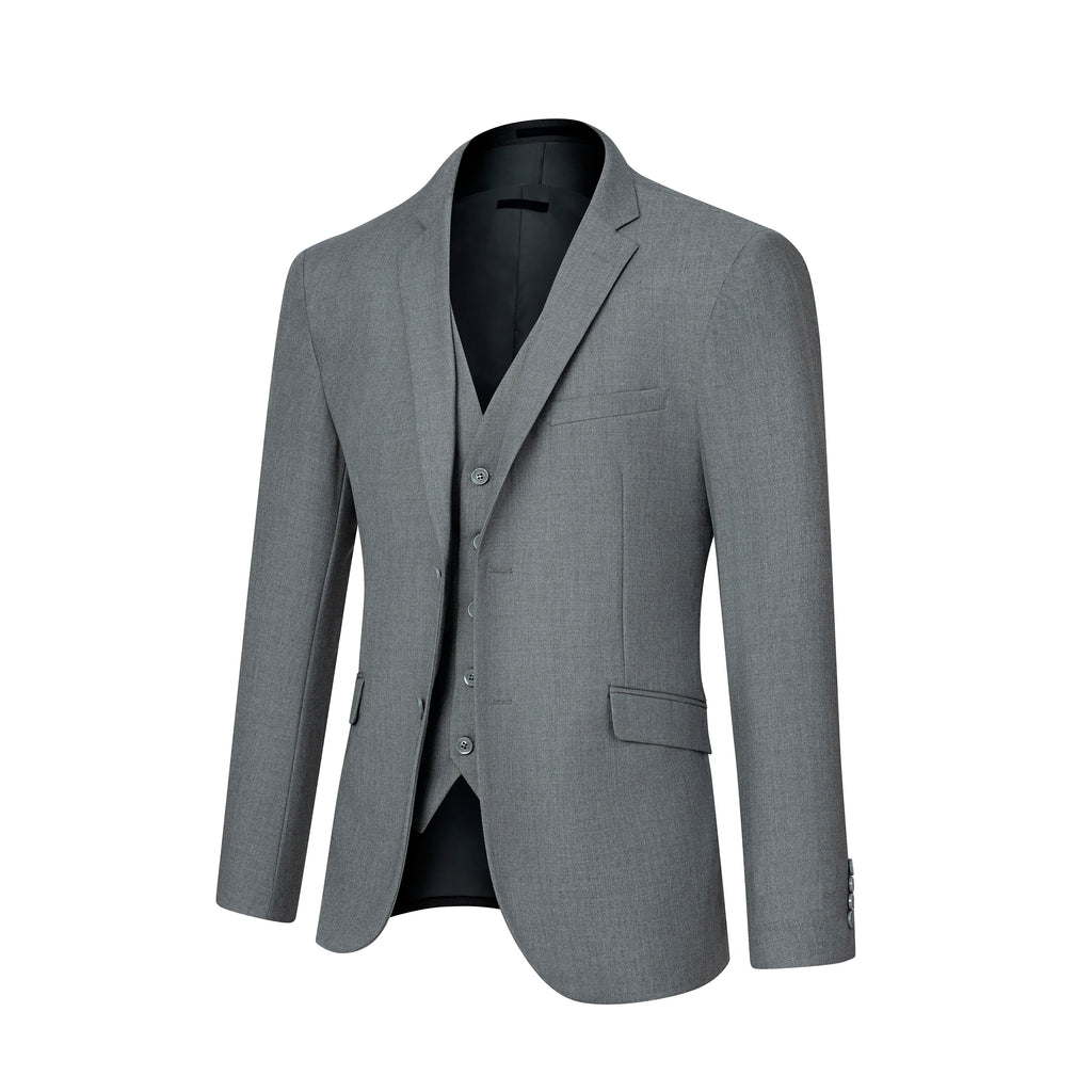 3pcs Men's Classic Solid Color Suit Set