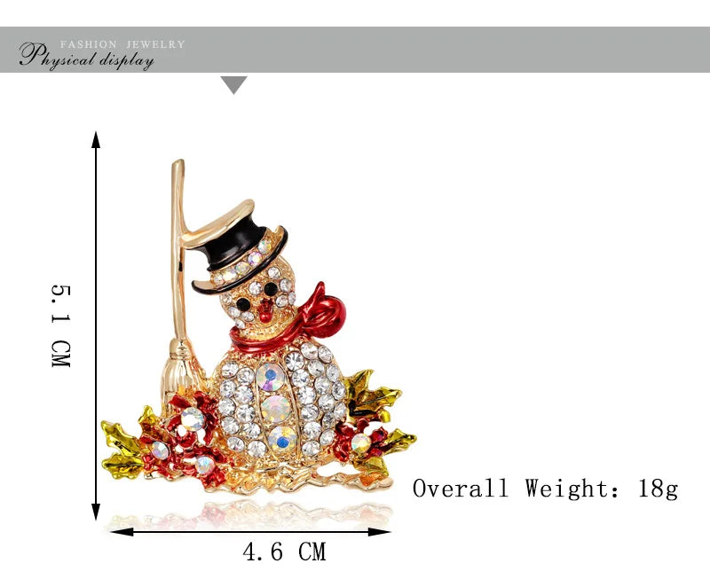 Christmas New Year Brooch, Sparkling Rhinestone Santa Claus, Elk Penguin, Snowman Boots, Bell Wreath Pin Jewelry Gift