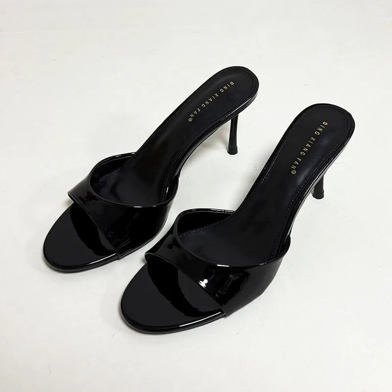 Thin Heeled Female Slides