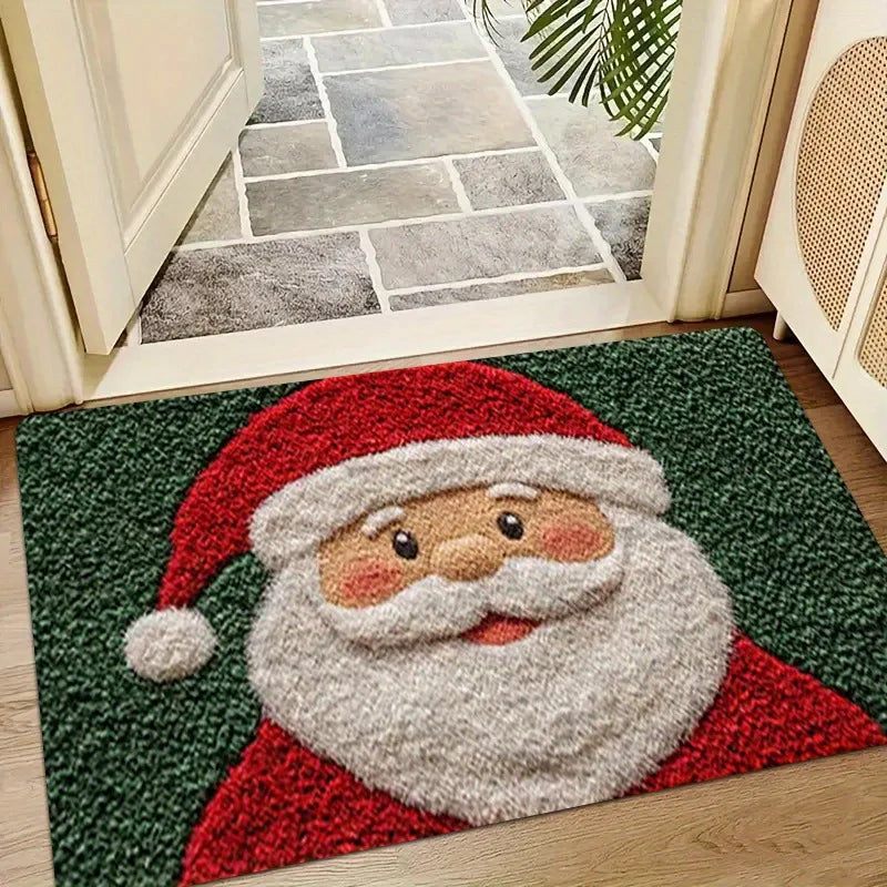 Christmas Door Mat Red Santa Claus Outdoor and indoor Gingerbread Deer Carpet Home Decor Foot Mat