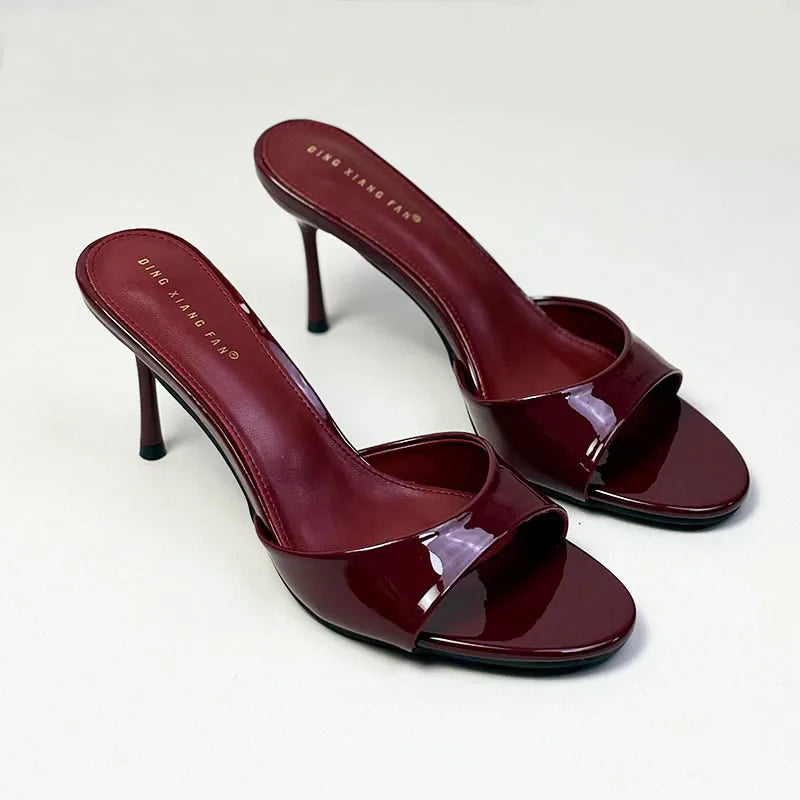 Thin Heeled Female Slides