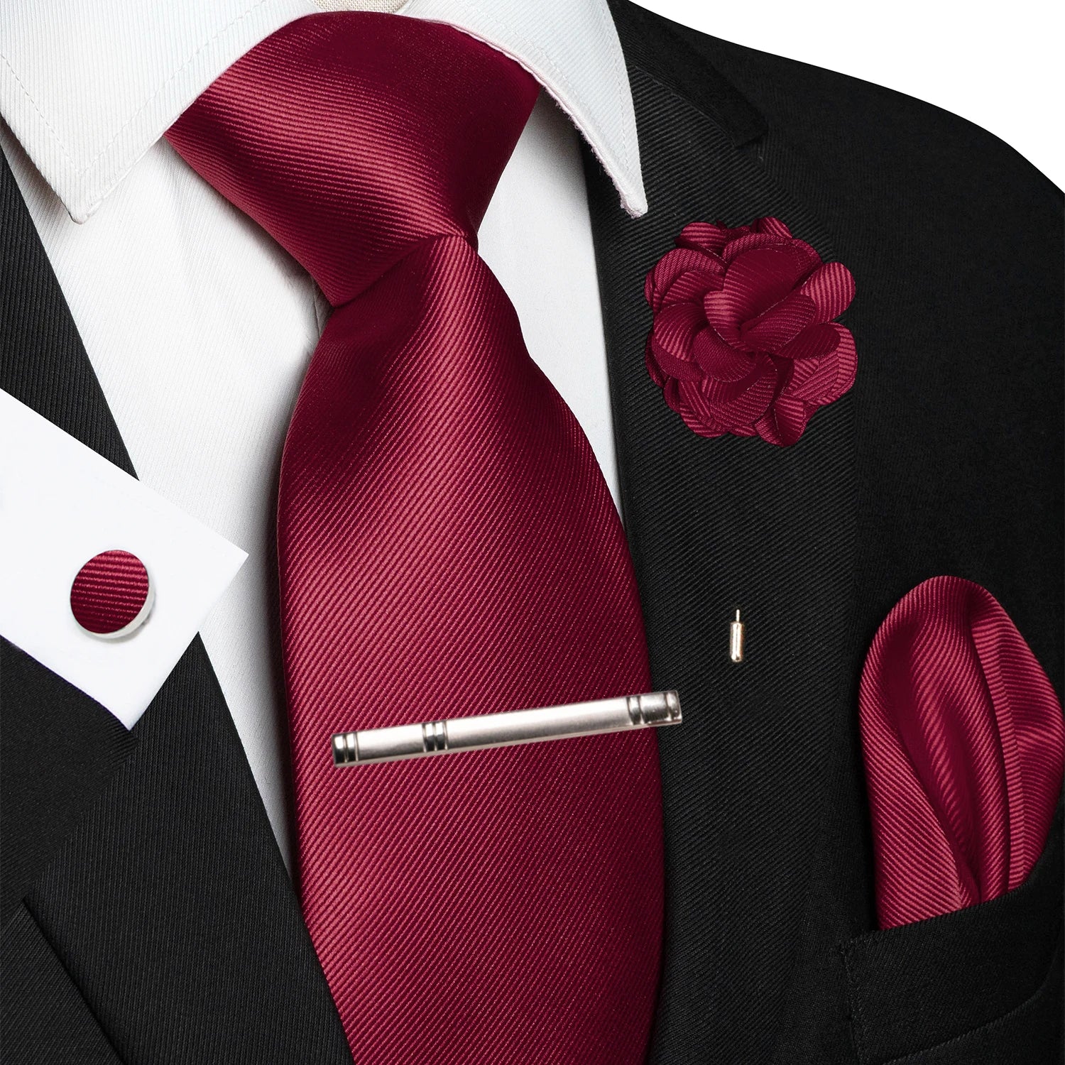 Handky Cufflink Brooch Gift, Elegant Necktie Business For Men