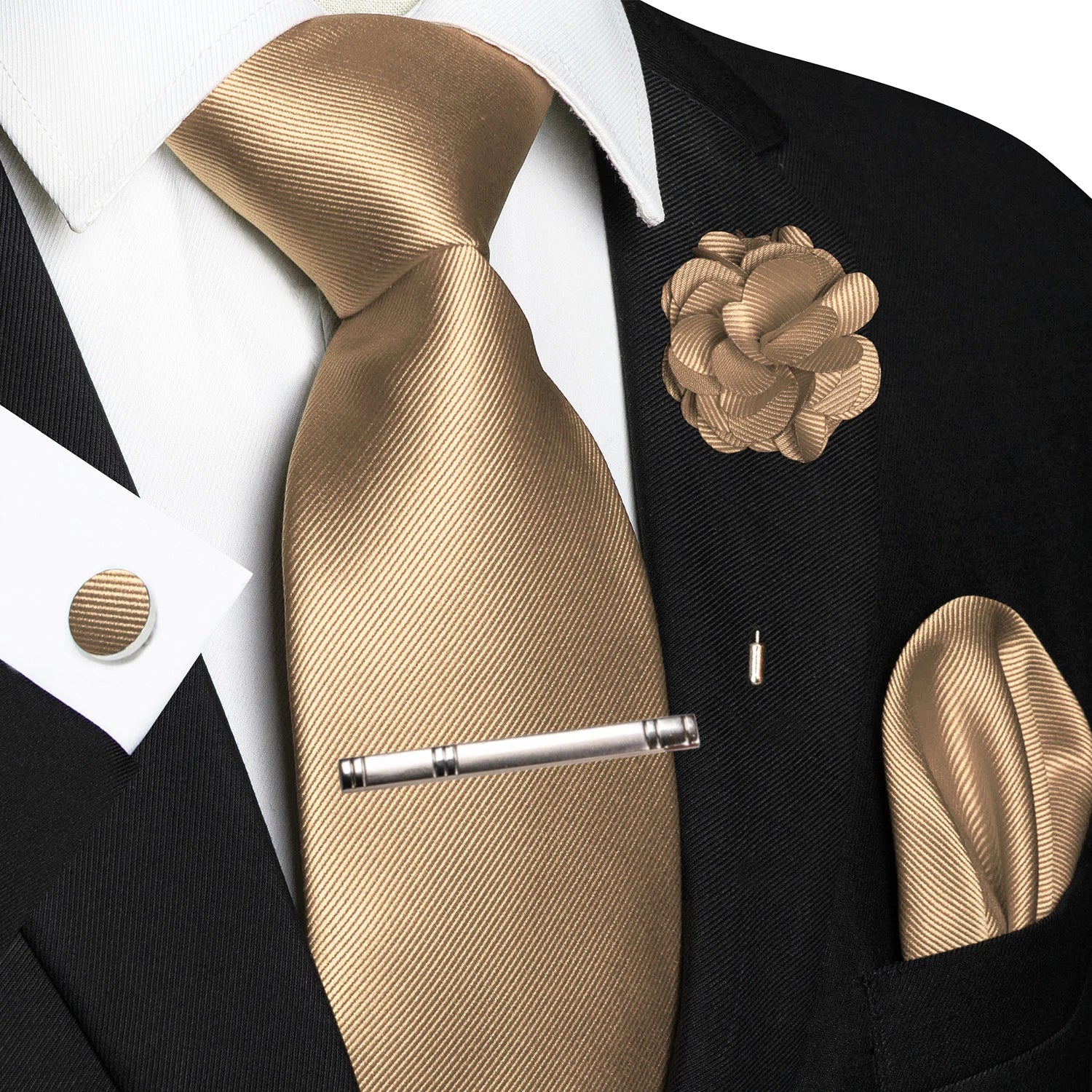 Handky Cufflink Brooch Gift, Elegant Necktie Business For Men