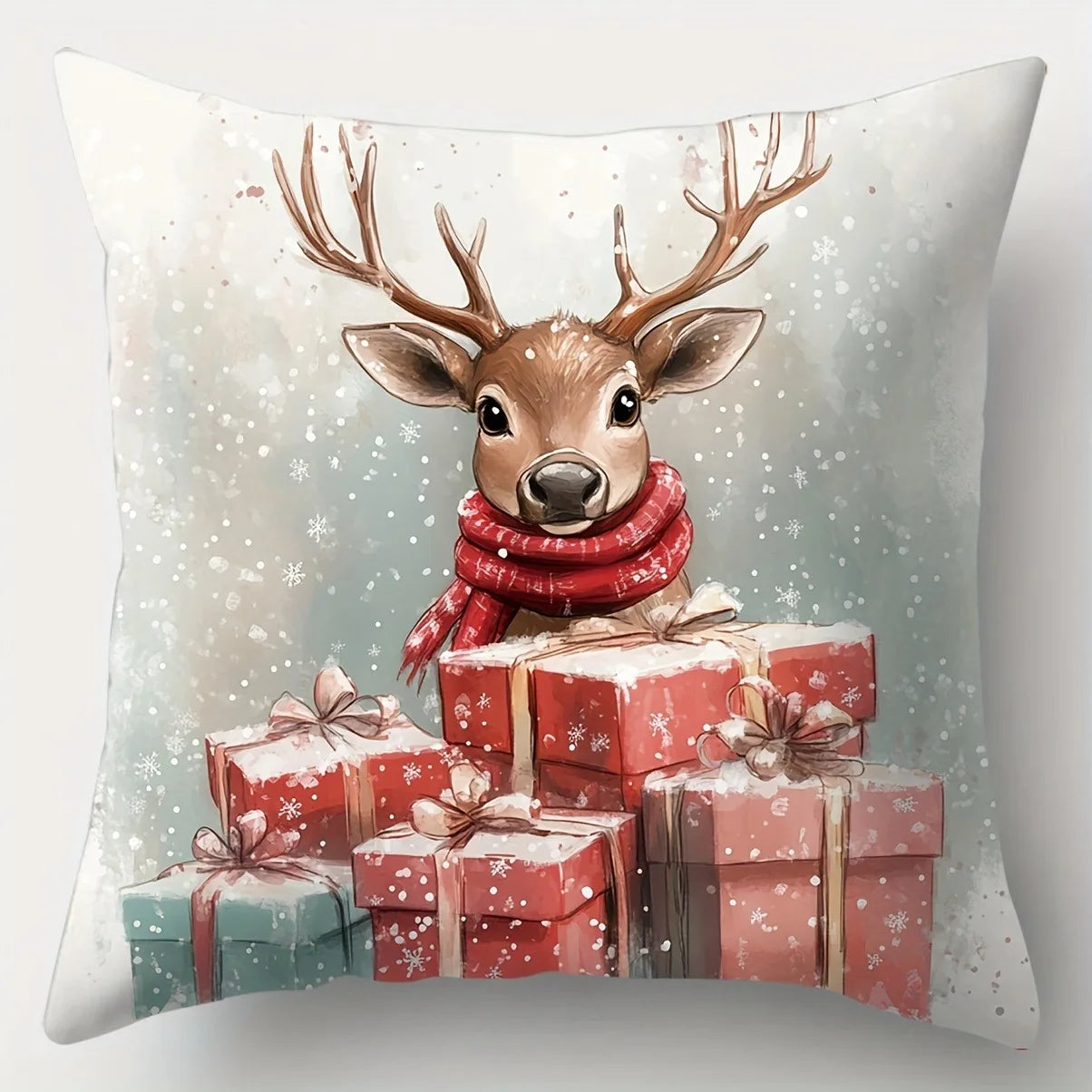 Home Decoration: Christmas: Deer, Santa Claus And Snowman Cushion Covers For Sofa, Bedroom, Car, Pillow Covers
