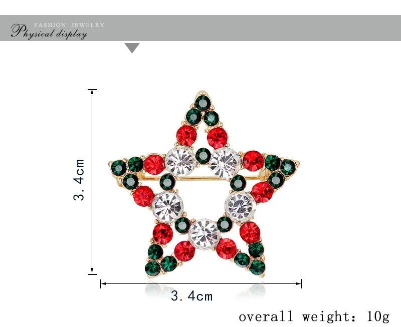 Christmas New Year Brooch, Sparkling Rhinestone Santa Claus, Elk Penguin, Snowman Boots, Bell Wreath Pin Jewelry Gift