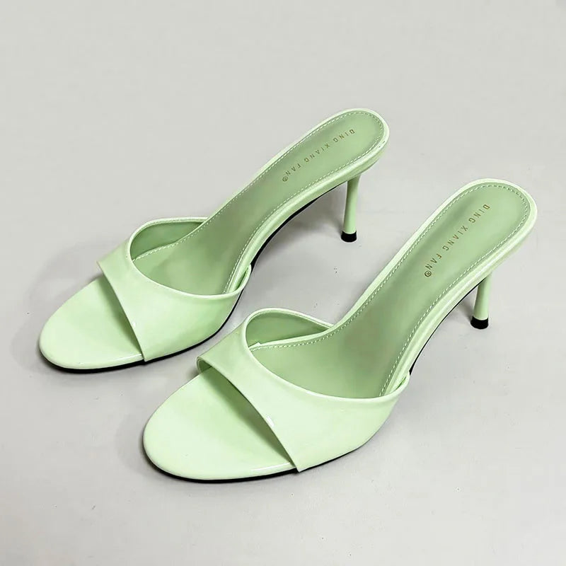 Thin Heeled Female Slides