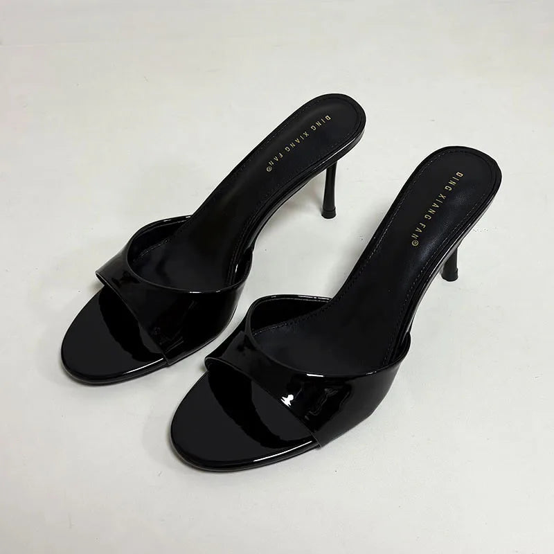 Thin Heeled Female Slides