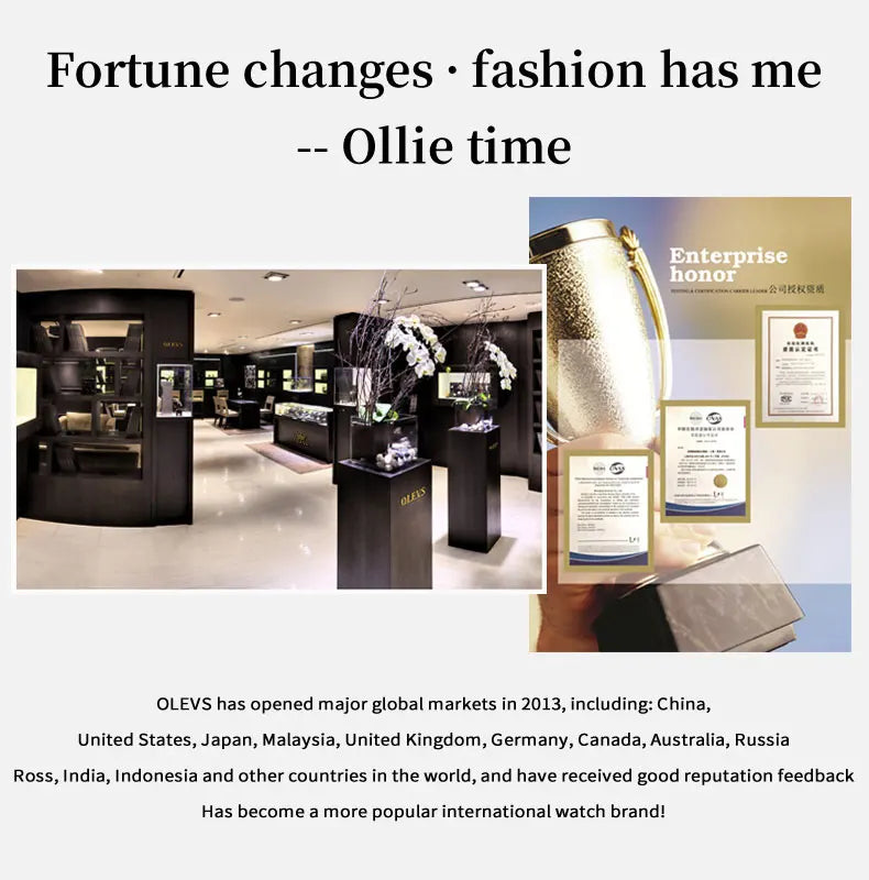 OLEVS Moon Phase Men's Waterproof Chronograph Quartz Watch Stainless steel Calendar Brand Wristwatch