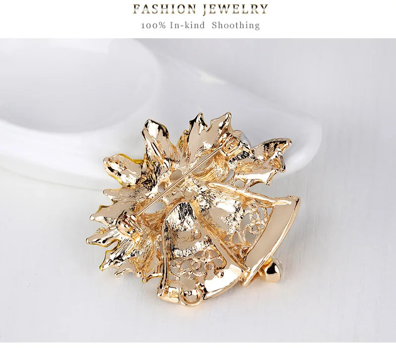 Christmas New Year Brooch, Sparkling Rhinestone Santa Claus, Elk Penguin, Snowman Boots, Bell Wreath Pin Jewelry Gift