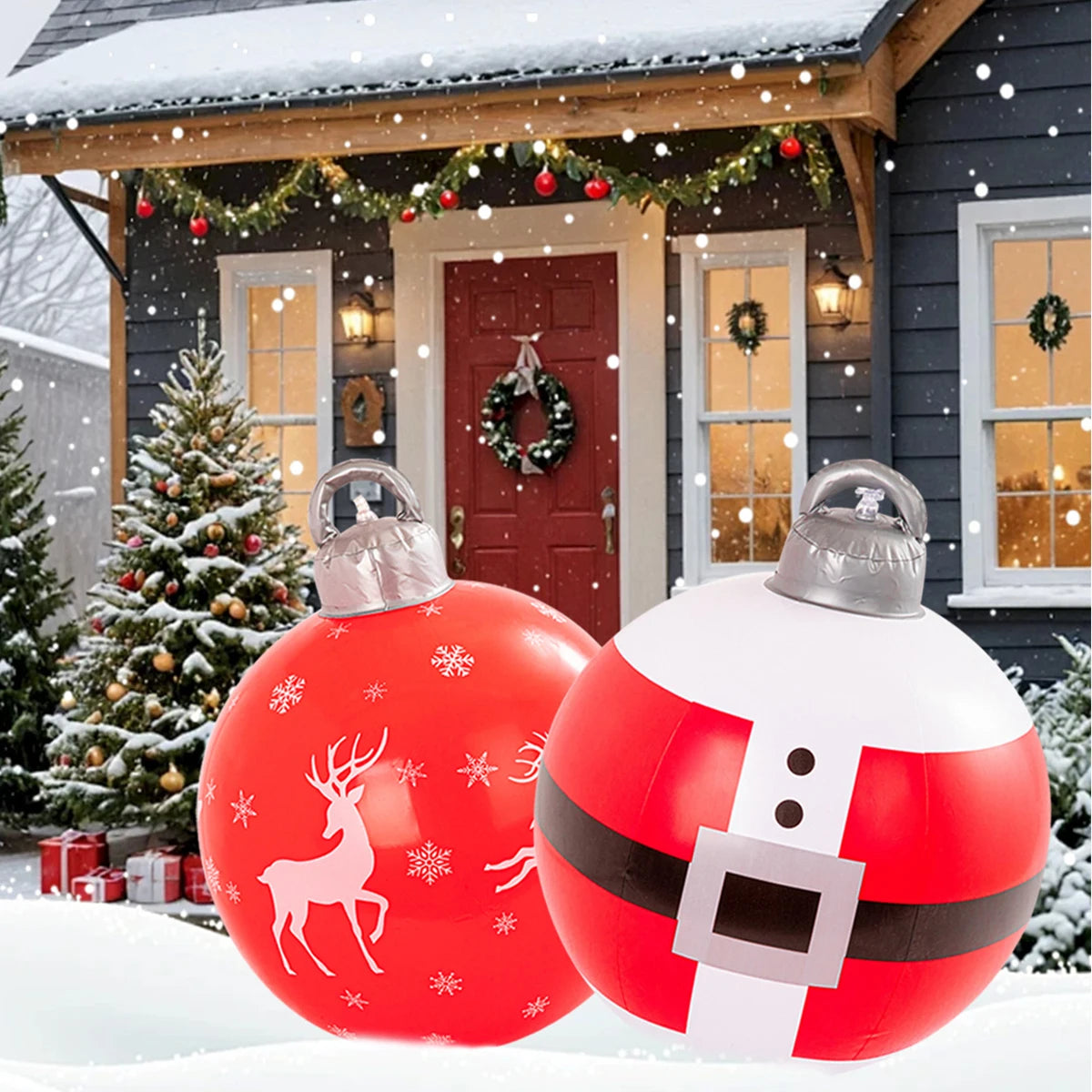 Multiple styles Giant Inflatable Christmas Decoration Ball Snowman PVC Inflatable Decorated