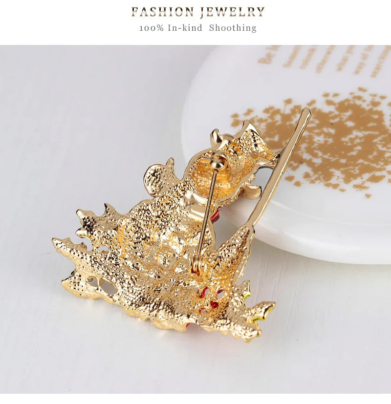 Christmas New Year Brooch, Sparkling Rhinestone Santa Claus, Elk Penguin, Snowman Boots, Bell Wreath Pin Jewelry Gift