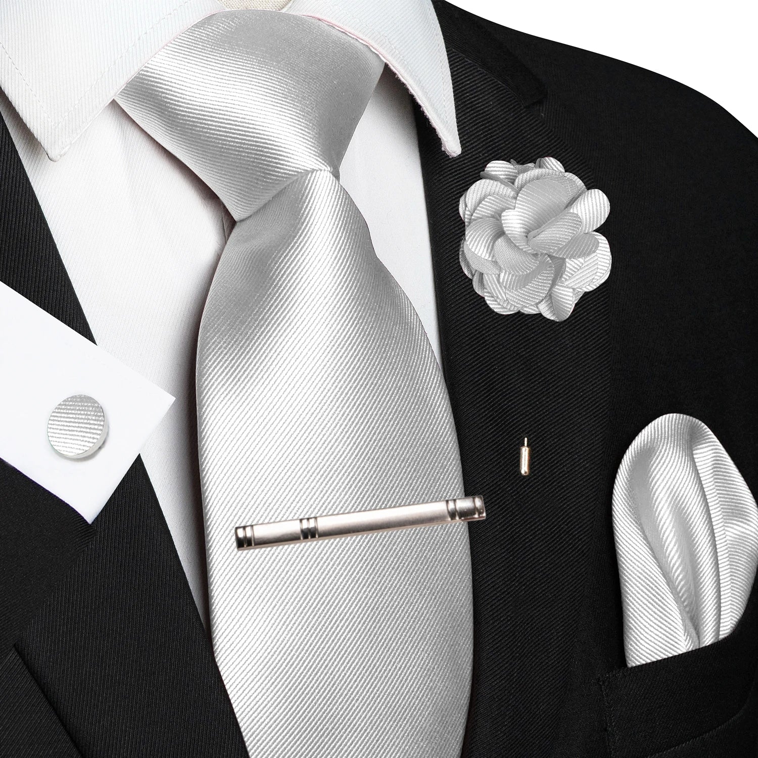 Handky Cufflink Brooch Gift, Elegant Necktie Business For Men