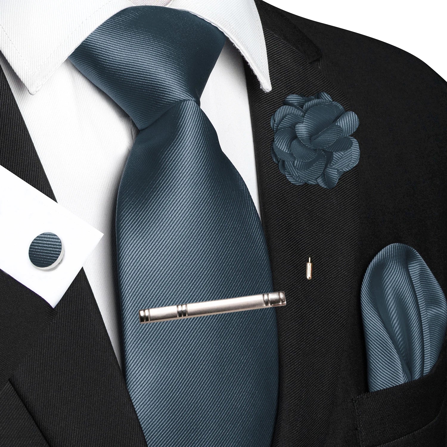 Handky Cufflink Brooch Gift, Elegant Necktie Business For Men