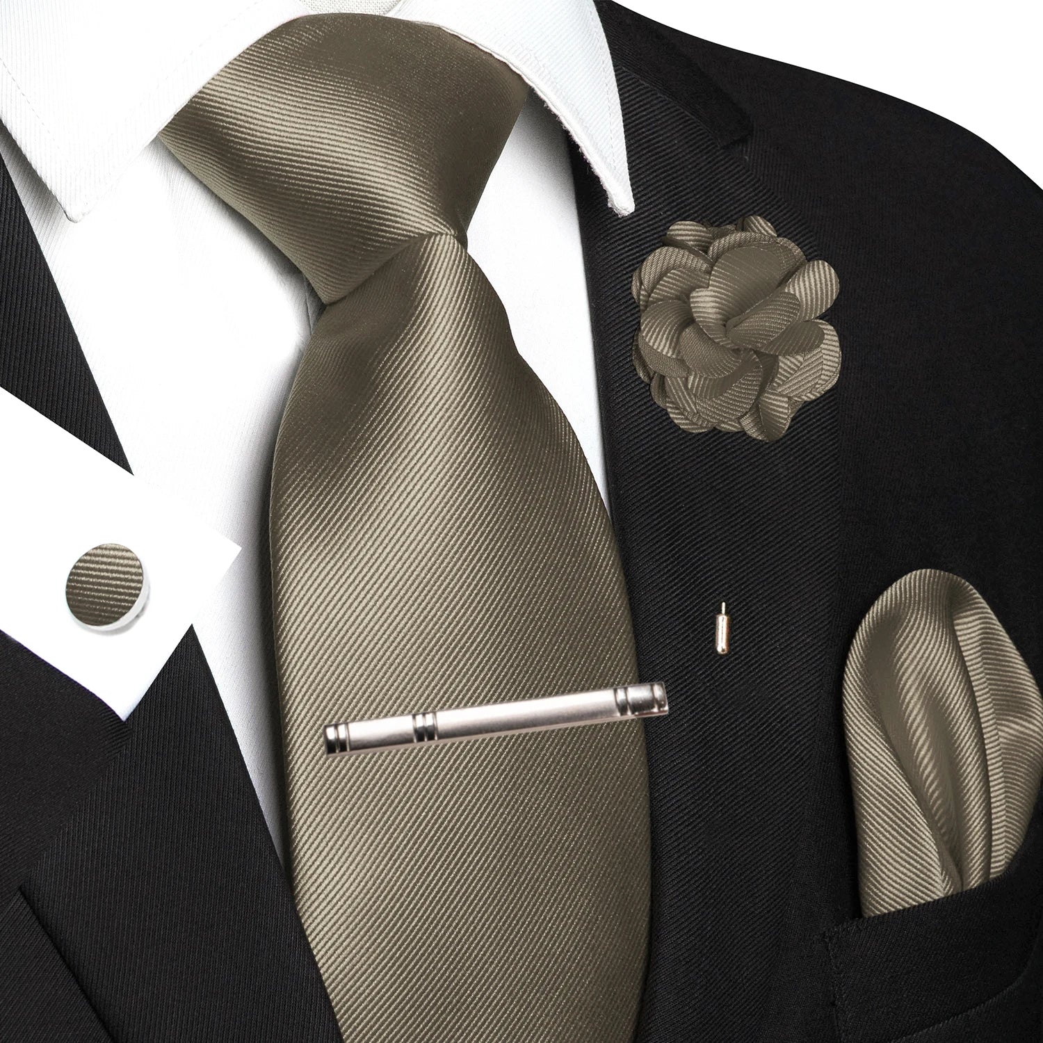 Handky Cufflink Brooch Gift, Elegant Necktie Business For Men