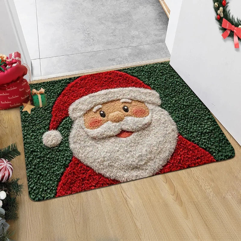 Christmas Door Mat Red Santa Claus Outdoor and indoor Gingerbread Deer Carpet Home Decor Foot Mat