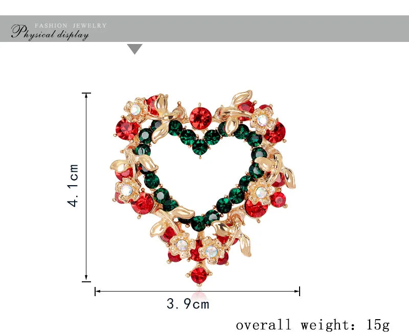 Christmas New Year Brooch, Sparkling Rhinestone Santa Claus, Elk Penguin, Snowman Boots, Bell Wreath Pin Jewelry Gift