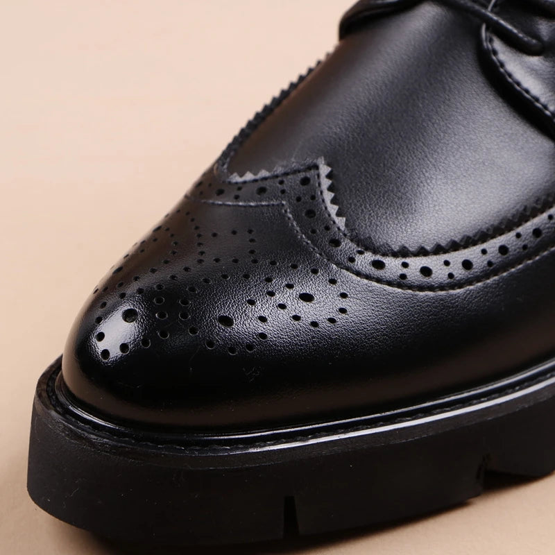 Men casual genuine leather brogue shoes
