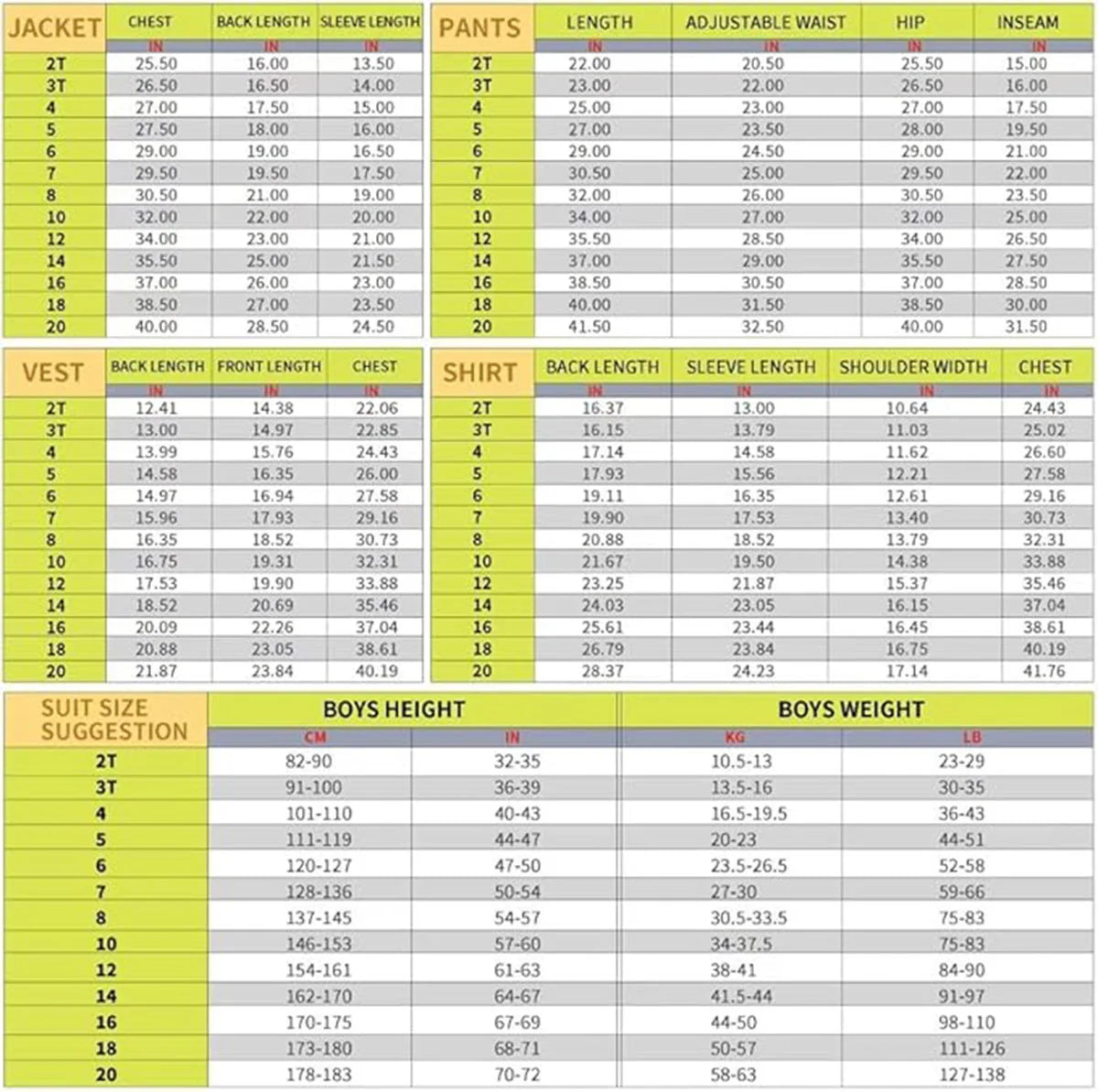 Boy's Suits Formal Clothes