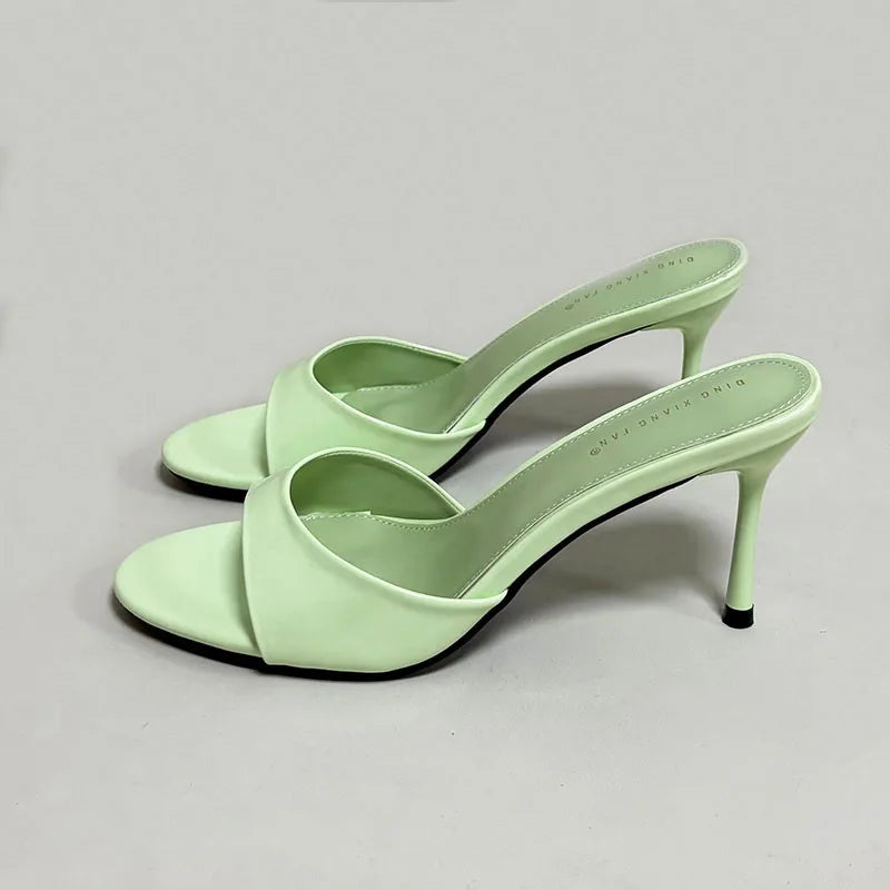 Thin Heeled Female Slides