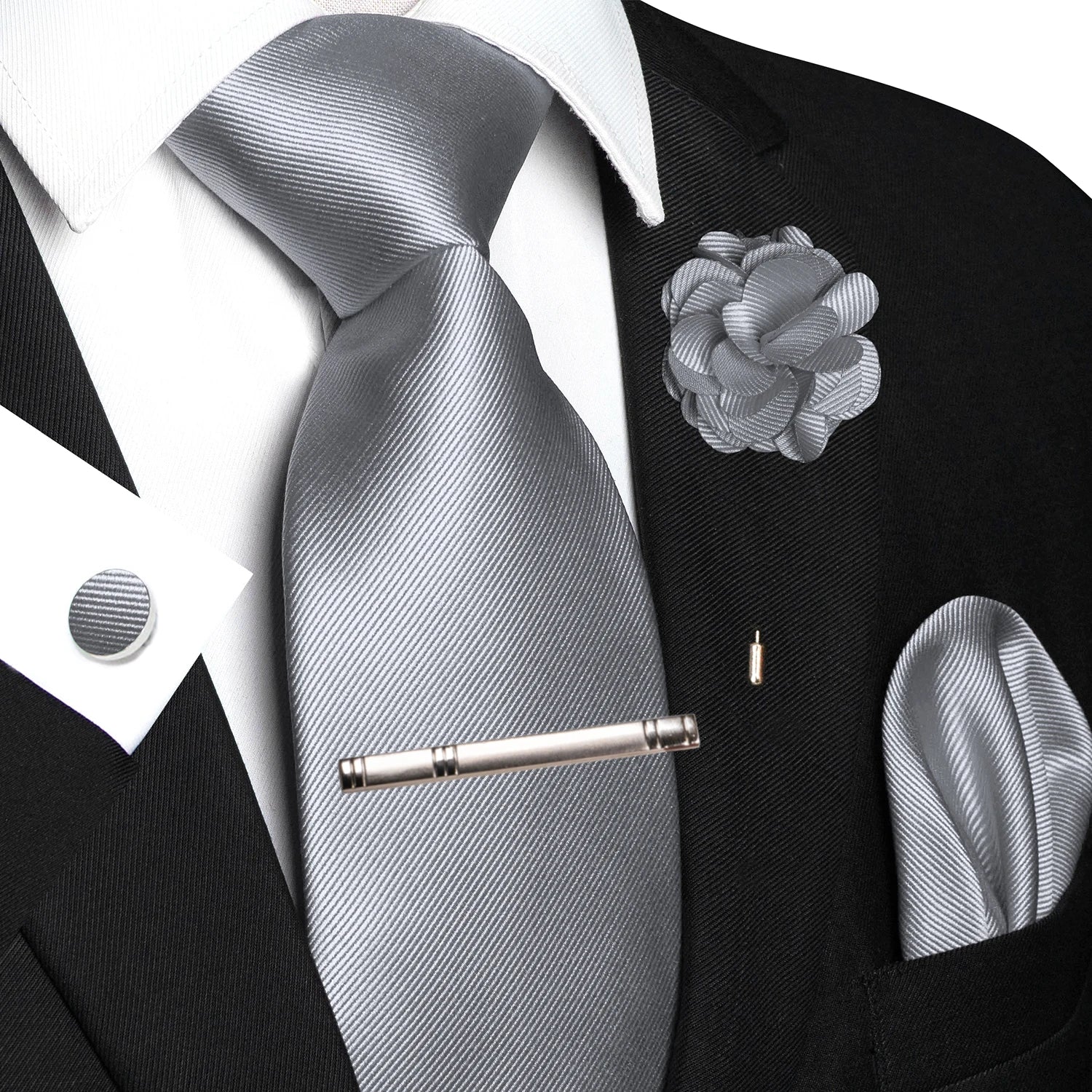 Handky Cufflink Brooch Gift, Elegant Necktie Business For Men