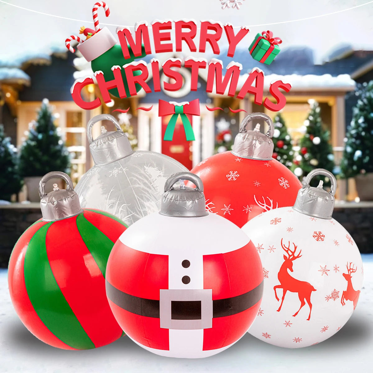 Multiple styles Giant Inflatable Christmas Decoration Ball Snowman PVC Inflatable Decorated