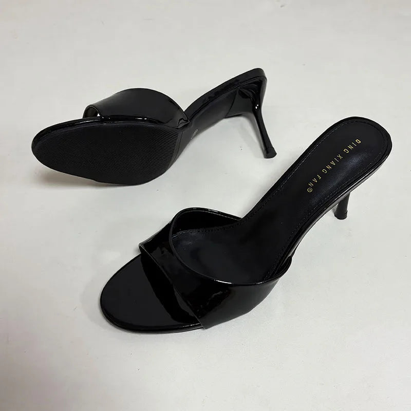 Thin Heeled Female Slides