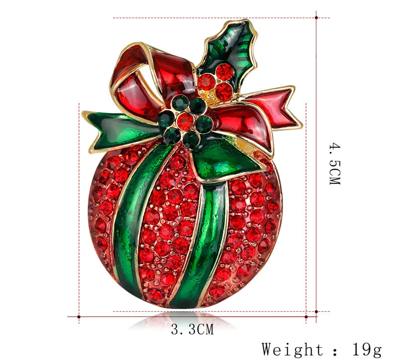 Christmas New Year Brooch, Sparkling Rhinestone Santa Claus, Elk Penguin, Snowman Boots, Bell Wreath Pin Jewelry Gift