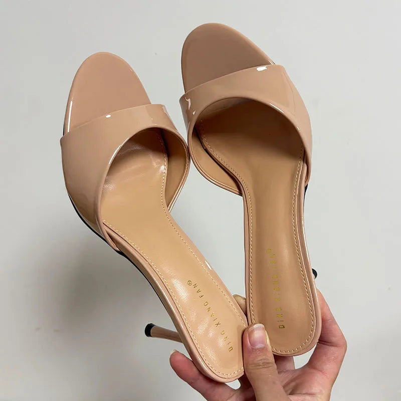 Thin Heeled Female Slides