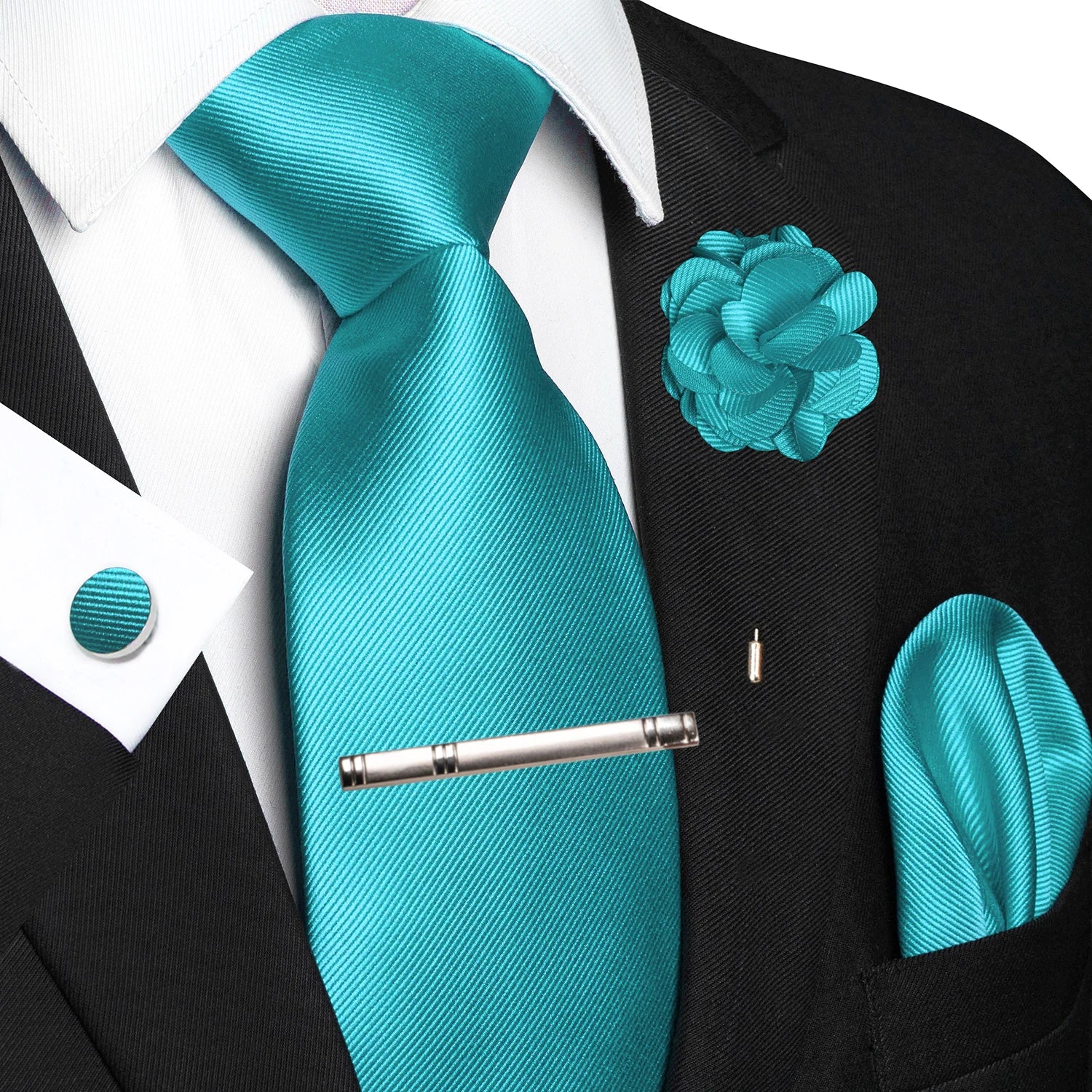 Handky Cufflink Brooch Gift, Elegant Necktie Business For Men