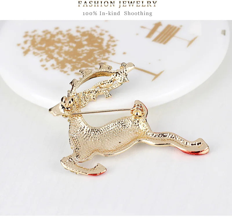 Christmas New Year Brooch, Sparkling Rhinestone Santa Claus, Elk Penguin, Snowman Boots, Bell Wreath Pin Jewelry Gift