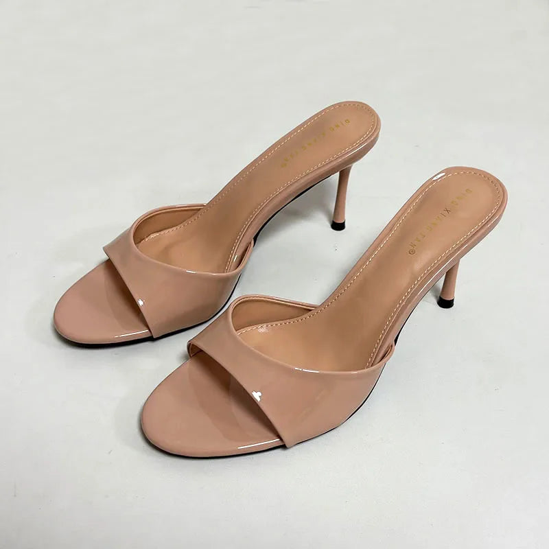 Thin Heeled Female Slides