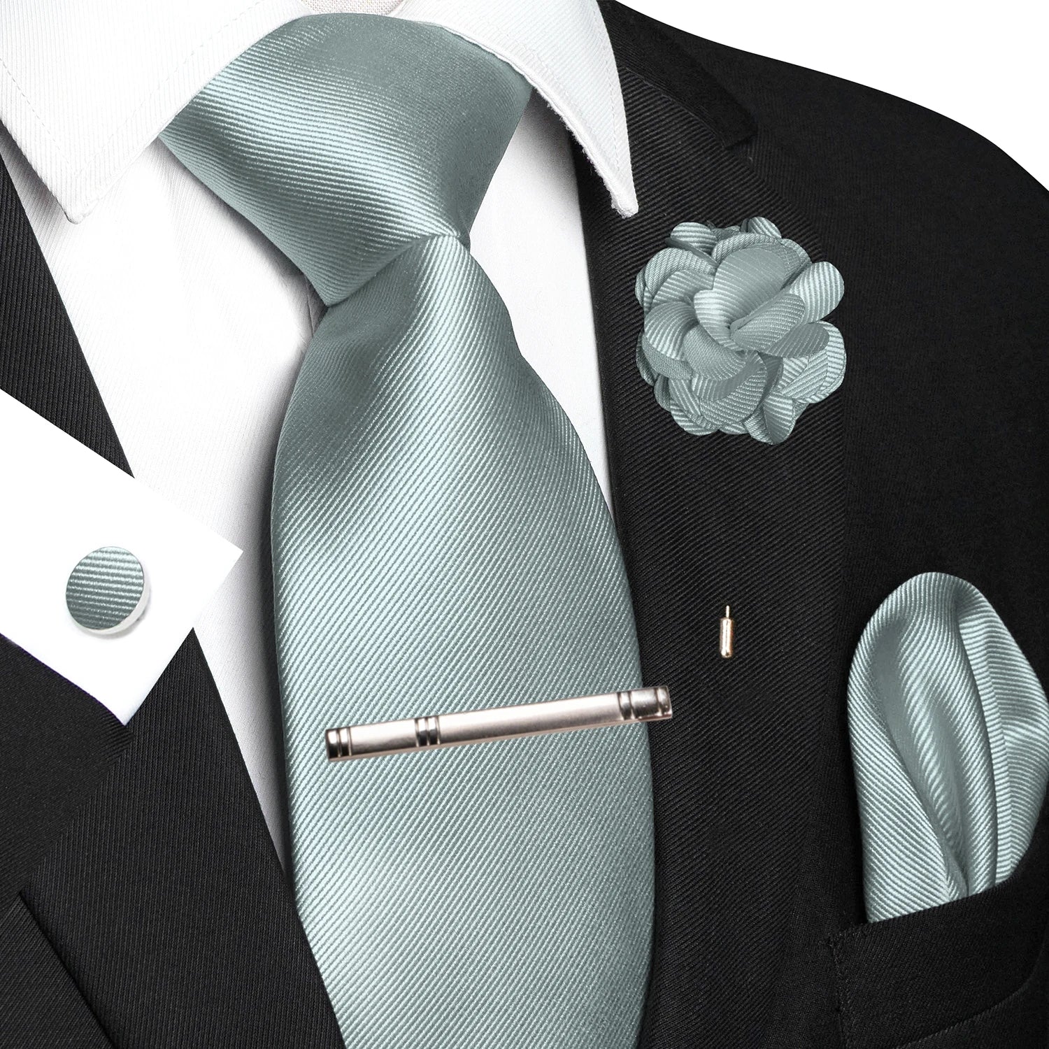 Handky Cufflink Brooch Gift, Elegant Necktie Business For Men