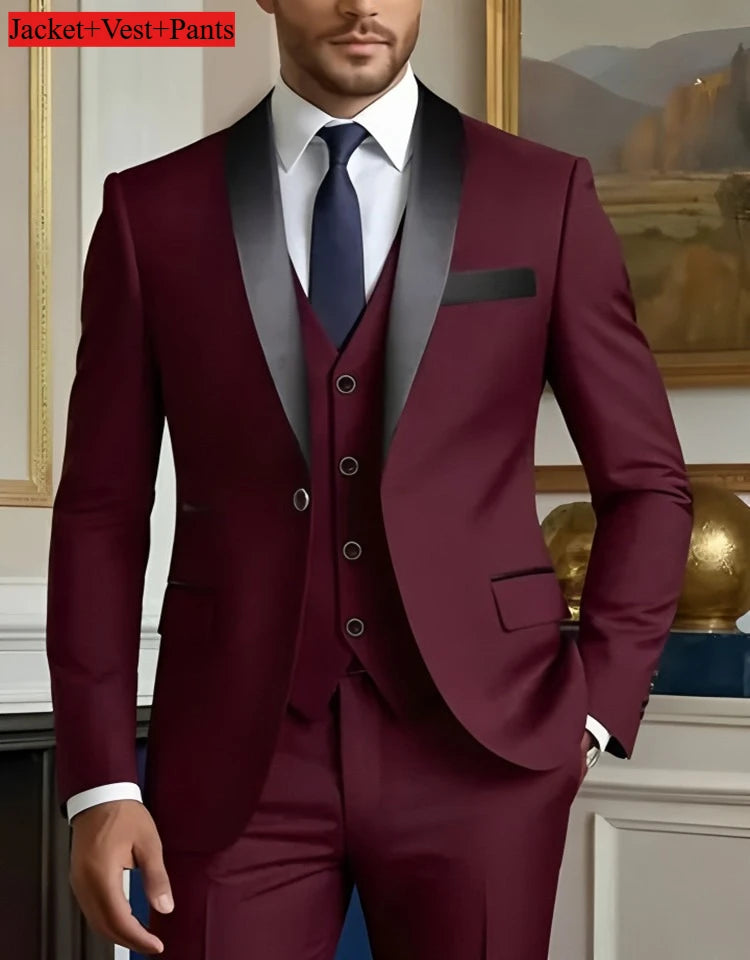 Elegant Men's Suit Sets- Slim Fit Tuxedo