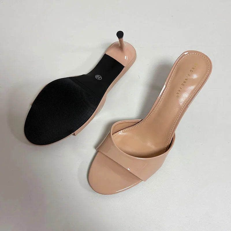 Thin Heeled Female Slides