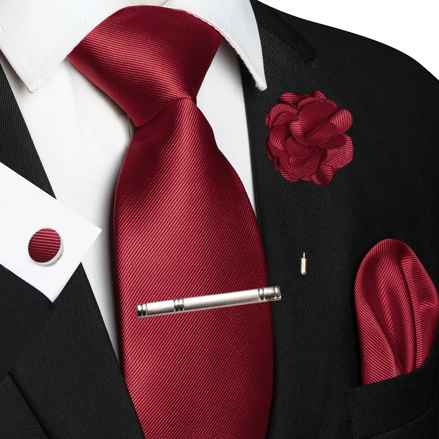 Handky Cufflink Brooch Gift, Elegant Necktie Business For Men