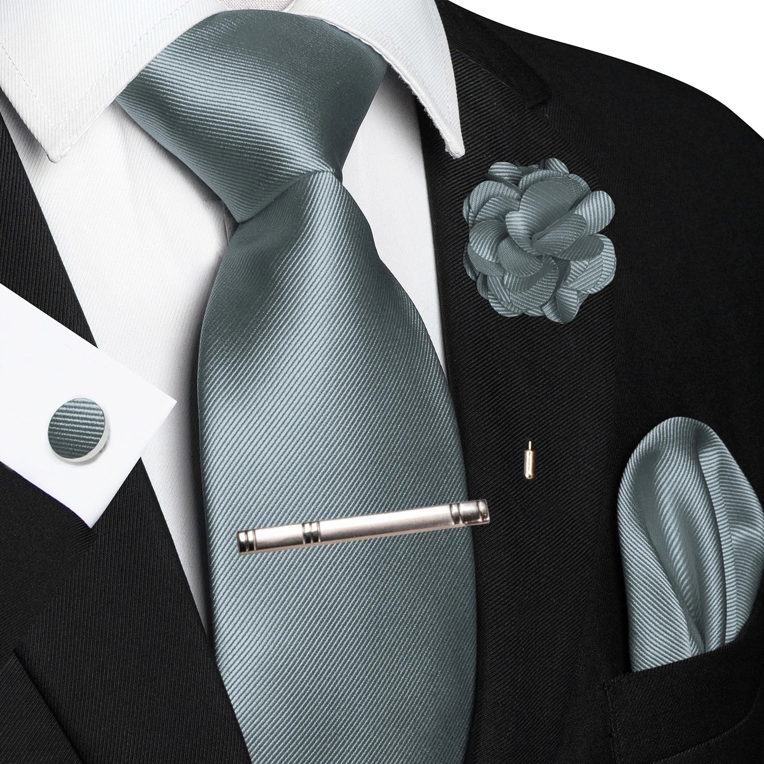 Handky Cufflink Brooch Gift, Elegant Necktie Business For Men