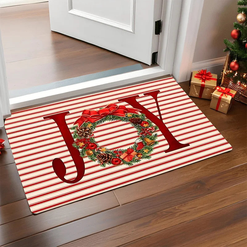 Christmas Door Mat Red Santa Claus Outdoor and indoor Gingerbread Deer Carpet Home Decor Foot Mat
