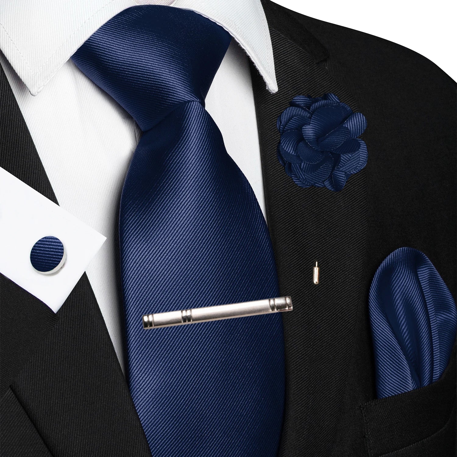 Handky Cufflink Brooch Gift, Elegant Necktie Business For Men