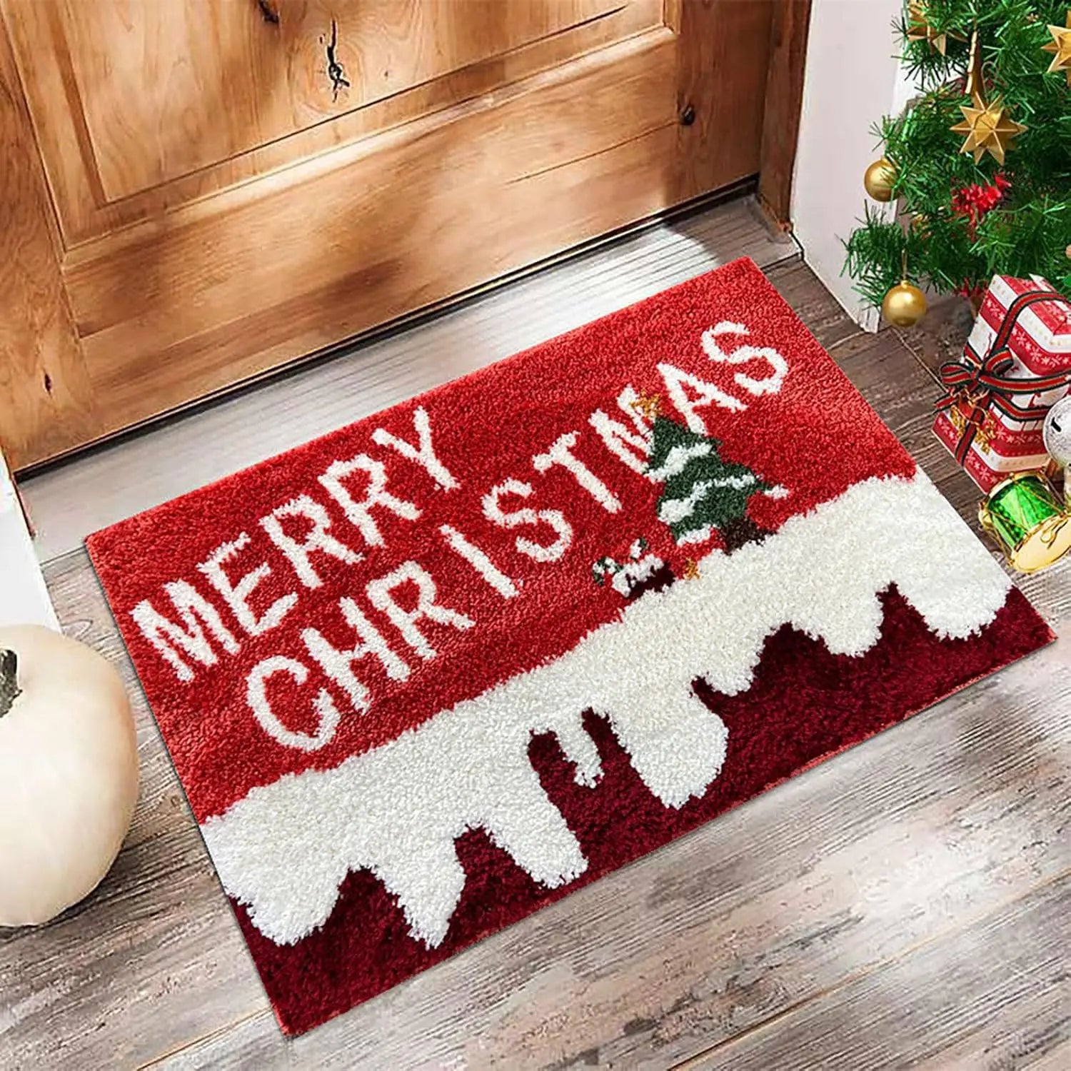 Christmas Door Mat Red Santa Claus Outdoor and indoor Gingerbread Deer Carpet Home Decor Foot Mat