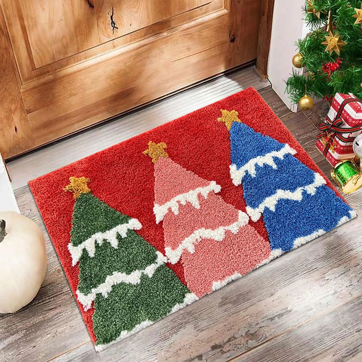 Christmas Door Mat Red Santa Claus Outdoor and indoor Gingerbread Deer Carpet Home Decor Foot Mat