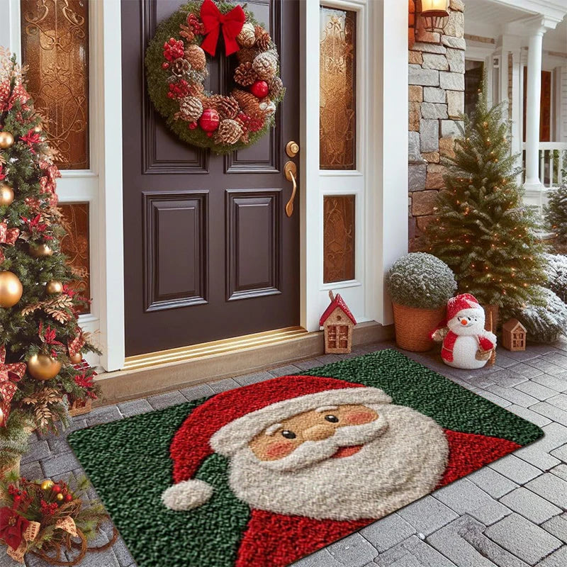 Christmas Door Mat Red Santa Claus Outdoor and indoor Gingerbread Deer Carpet Home Decor Foot Mat