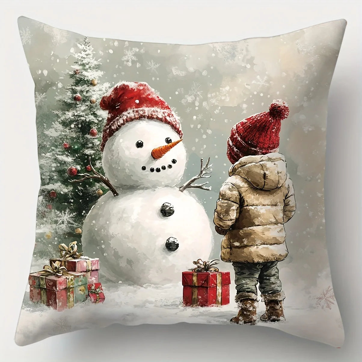 Home Decoration: Christmas: Deer, Santa Claus And Snowman Cushion Covers For Sofa, Bedroom, Car, Pillow Covers