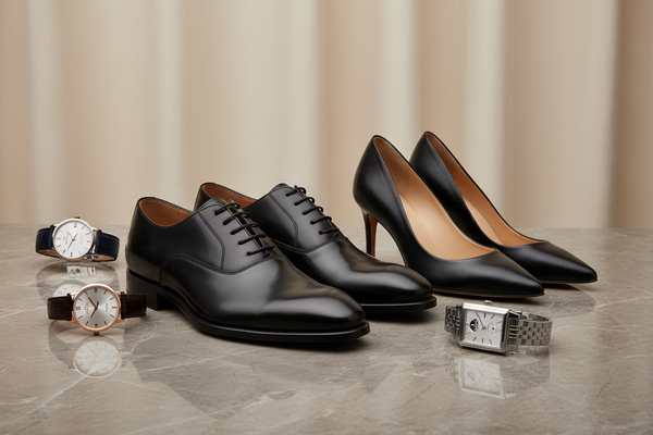formal shoes for men and woman and watches